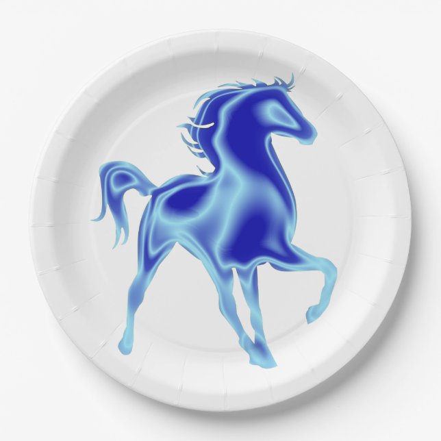 The Blue Horse Paper Plate (Front)
