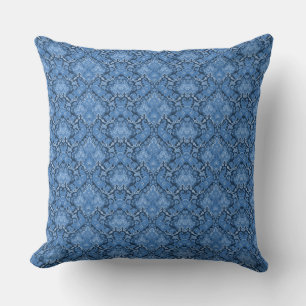 The Blue Immanence Cushion: Eternal Damask-Style  Throw Pillow