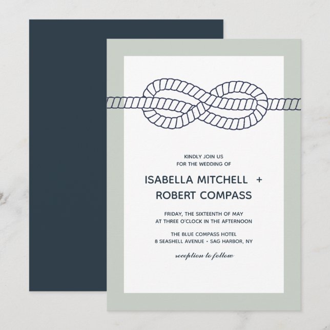 The Blue Knot | Wedding Invitation (Front/Back)