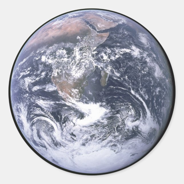 "The Blue Marble" Earth seem from Apollo 17 Classic Round Sticker (Front)
