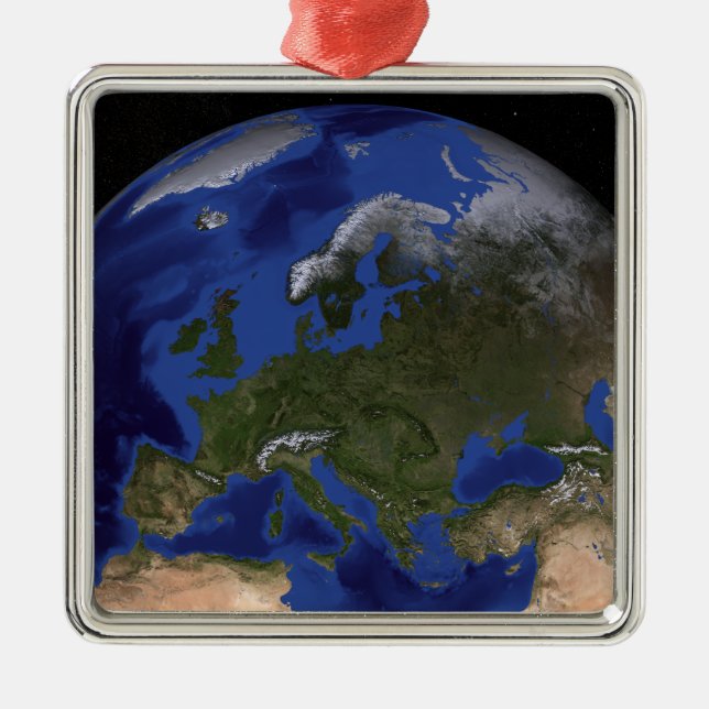 The Blue Marble Next Generation Earth 6 Metal Ornament (Front)