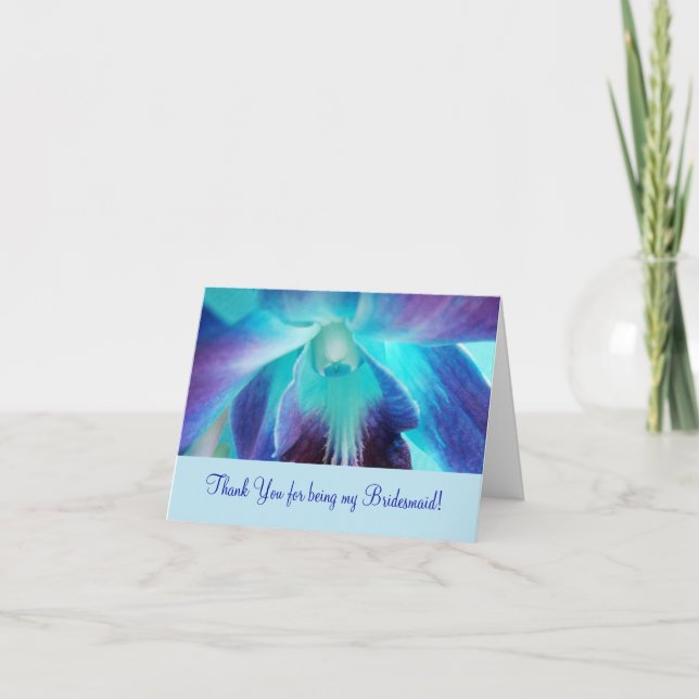 The Blue Orchid Bridemaid Notecard (Front)
