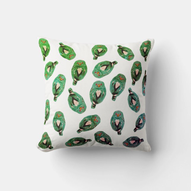 The Blue Owl Throw Pillow (Front)