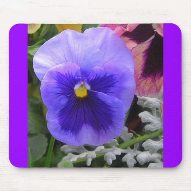 The Blue Pansy Mouse Pad (Front)
