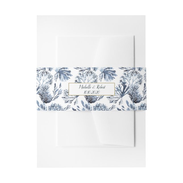 The blue Reef | Nautical Wedding Invitation Belly Band (Front Example)