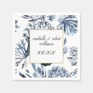 The blue Reef   Nautical Wedding personalized Napkin