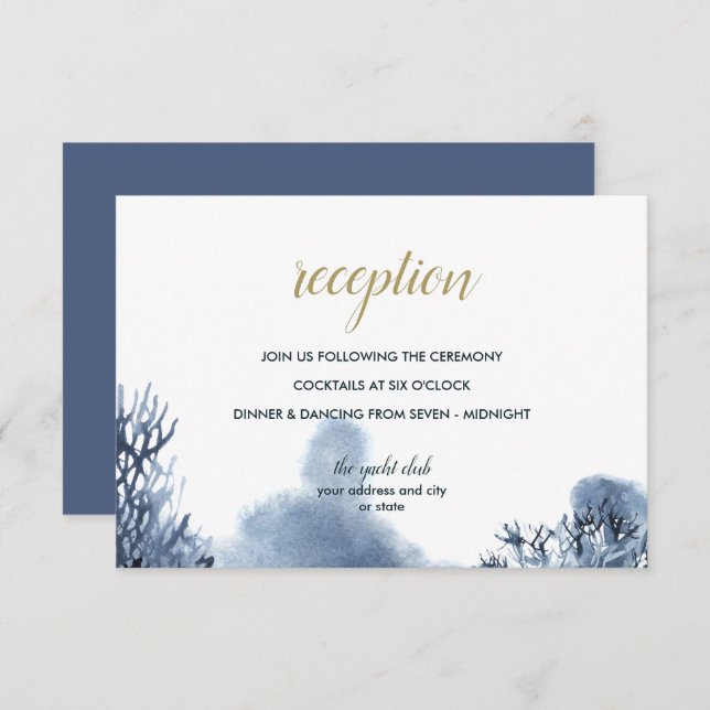 The blue Reef | Nautical Wedding reception Invitation (Front/Back)