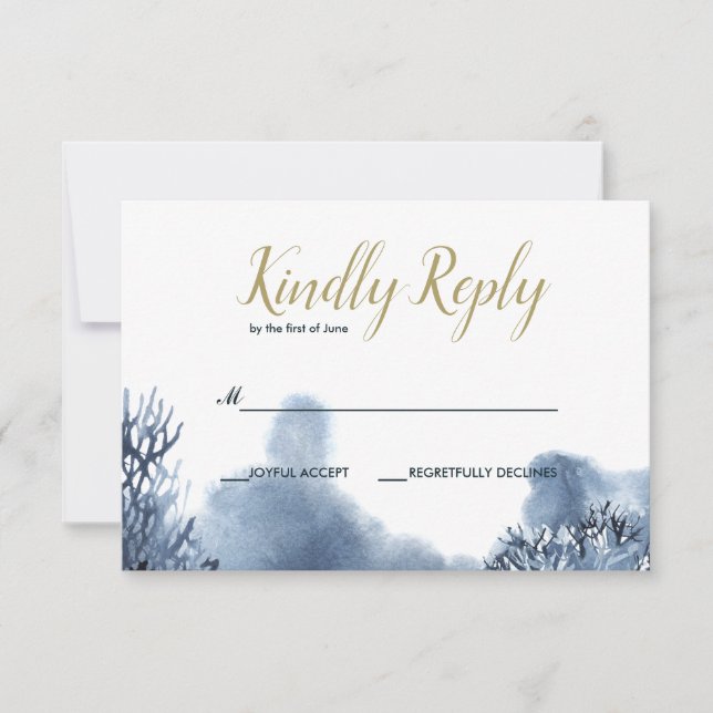 The blue Reef | Nautical Wedding RSVP (Front)