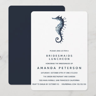 The Blue Seahorse Bridesmaids Luncheon Wedding Invitation
