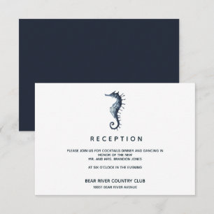 The Blue Seahorse   Wedding Reception Enclosure Invitation