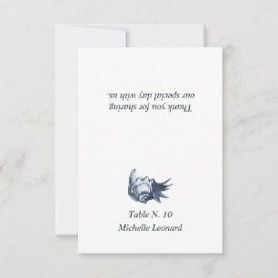 The Blue Seashell Nautical Wedding table place Invitation