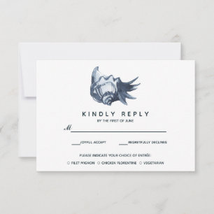 The Blue Seashell   Wedding RSVP with meal choise