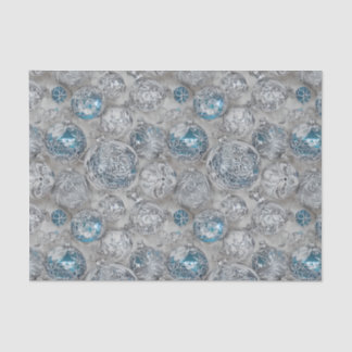 The Blue & Silver Christmas Bulb Series Design 11 Tissue Paper