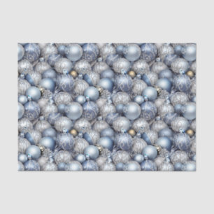 The Blue & Silver Christmas Bulb Series Design 13 Tissue Paper