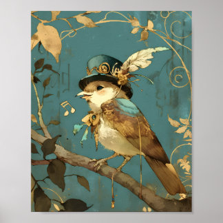 The blue songbird | Design for Nursery Wall Art