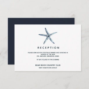 The Blue Starfish   Wedding Reception Enclosure Invitation