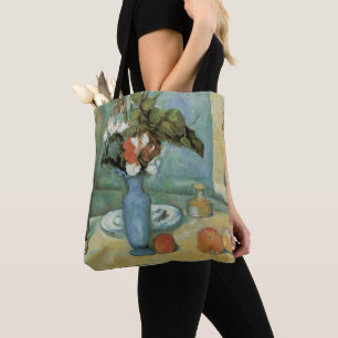 The Blue Vase (Flowers and Fruit) by Paul Cezanne Tote Bag