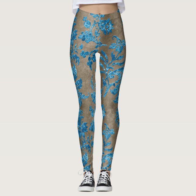 The Blue Velvet  Series Design 3 Leggings (Front)