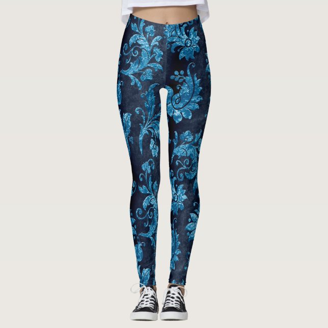 The Blue Velvet  Series Design 4 Leggings (Front)