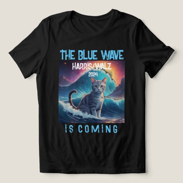 The blue Wave Is Coming 2024 Tri-Blend Shirt (Design Front)