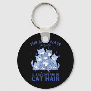 The Blue Wave Is Coming And It Is Covered In Cat H Keychain