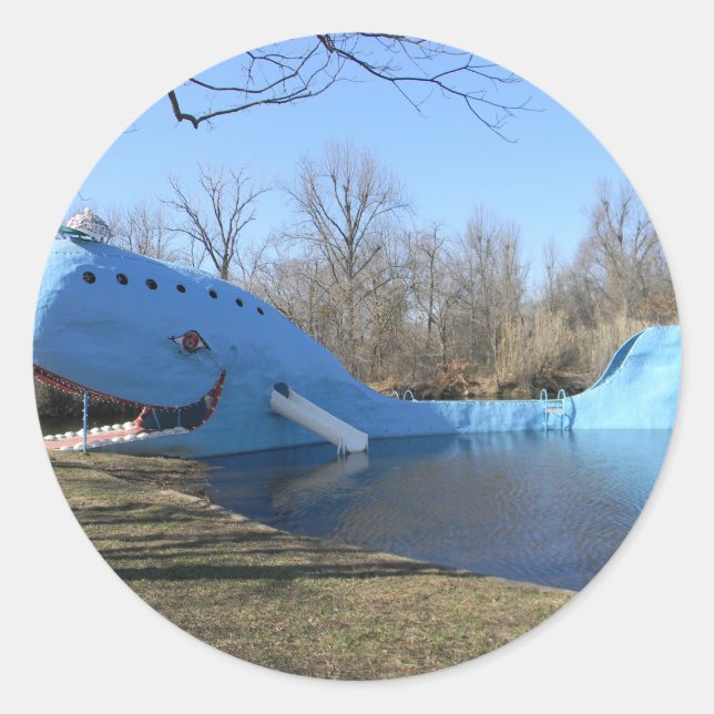 The Blue Whale of Catoosa Classic Round Sticker (Front)