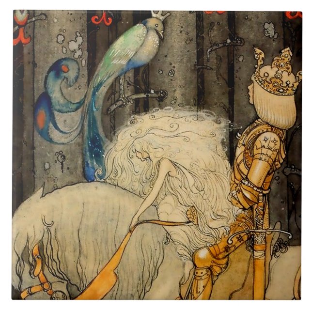 “The Bluebird” by John Bauer Tile (Front)