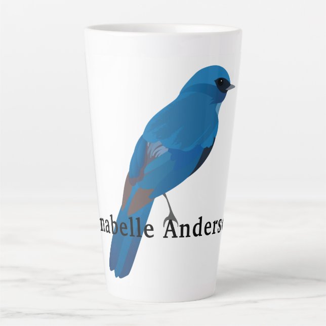 The Bluebird of Happiness Personalize Latte Mug (Front)