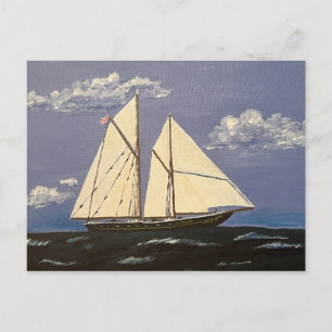The Bluenose, a racing boat Postcard