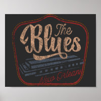 The Blues new Orleans harmonica distressed T-Shirt
