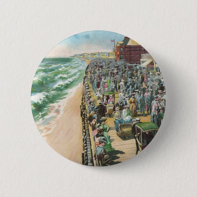 The Board Walk and Brighton Casino 2 Inch Round Button (Front)