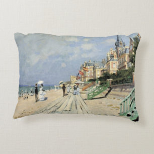 The Boardwalk at Trouville by Claude Monet Accent Pillow