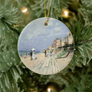The Boardwalk at Trouville by Claude Monet Ceramic Ornament