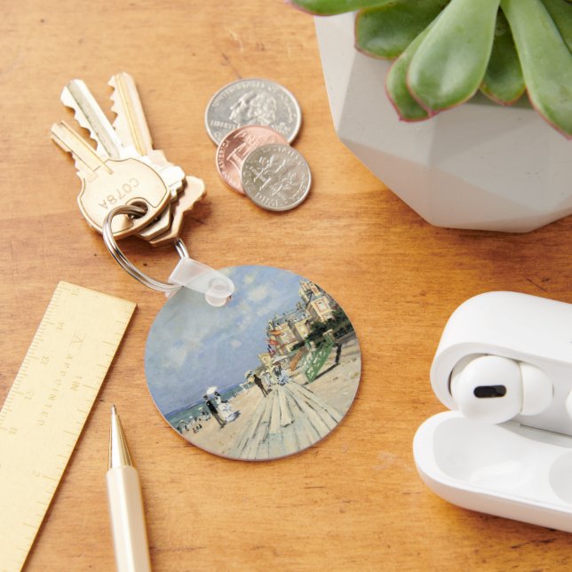 The Boardwalk at Trouville by Claude Monet Keychain (Desk)