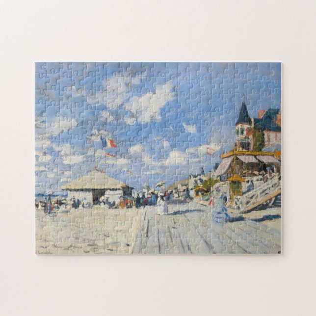 The Boardwalk on the Beach Trouville, Monet Puzzle (Horizontal)