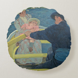 The Boating Party, 1893-94 (oil on canvas) Round Pillow
