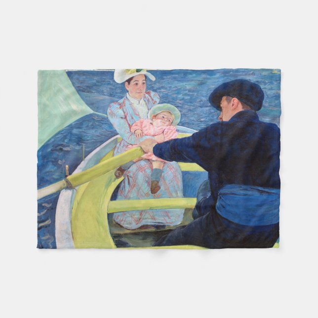 The Boating Party, Mary Cassatt Fleece Blanket (Front (Horizontal))