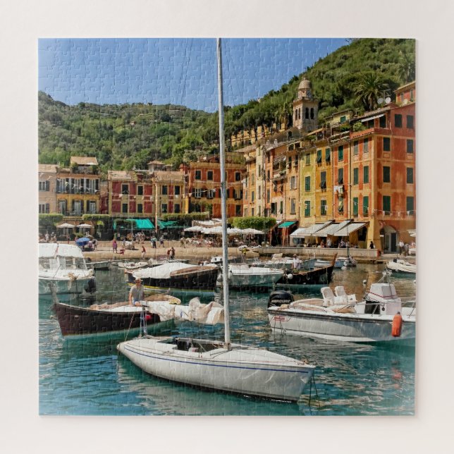 The Boats of Portofino, Italy - 20 x 20 inch Jigsaw Puzzle (Vertical)