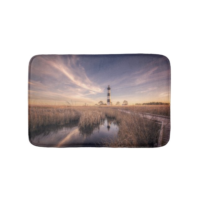 The Bodie Island Lighthouse  At Sunset Bath Mat (Front)