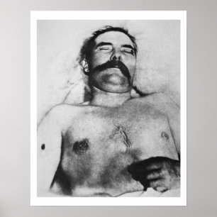 The body of John Wesley Hardin (1853-95) after hav Poster