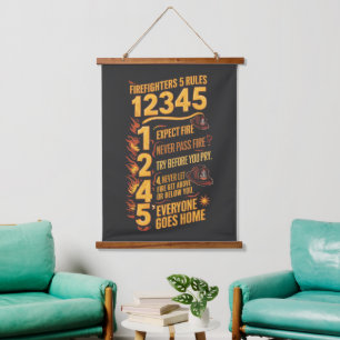 The Bold Firefighters Code Hanging Tapestry