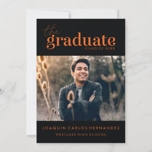 THE BOLD GRADUATE PHOTO GRADUATION INVITATION