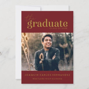 THE BOLD GRADUATE PHOTO GRADUATION INVITATION