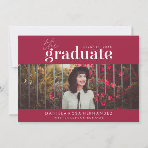 THE BOLD GRADUATE   PHOTO GRADUATION INVITATION