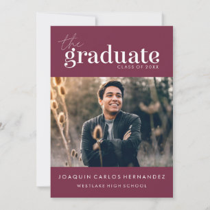 THE BOLD GRADUATE   PHOTO GRADUATION INVITATION