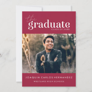 THE BOLD GRADUATE   PHOTO GRADUATION INVITATION