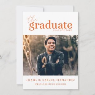 THE BOLD GRADUATE   PHOTO GRADUATION INVITATION