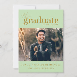 THE BOLD GRADUATE   PHOTO GRADUATION INVITATION