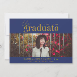 THE BOLD GRADUATE   PHOTO GRADUATION INVITATION