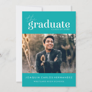 THE BOLD GRADUATE   PHOTO GRADUATION INVITATION